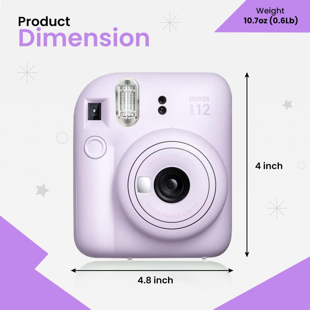 FUJIFILM Instax Mini 12 Tatil Paketi 2025 - Lila Mor | Sharaf